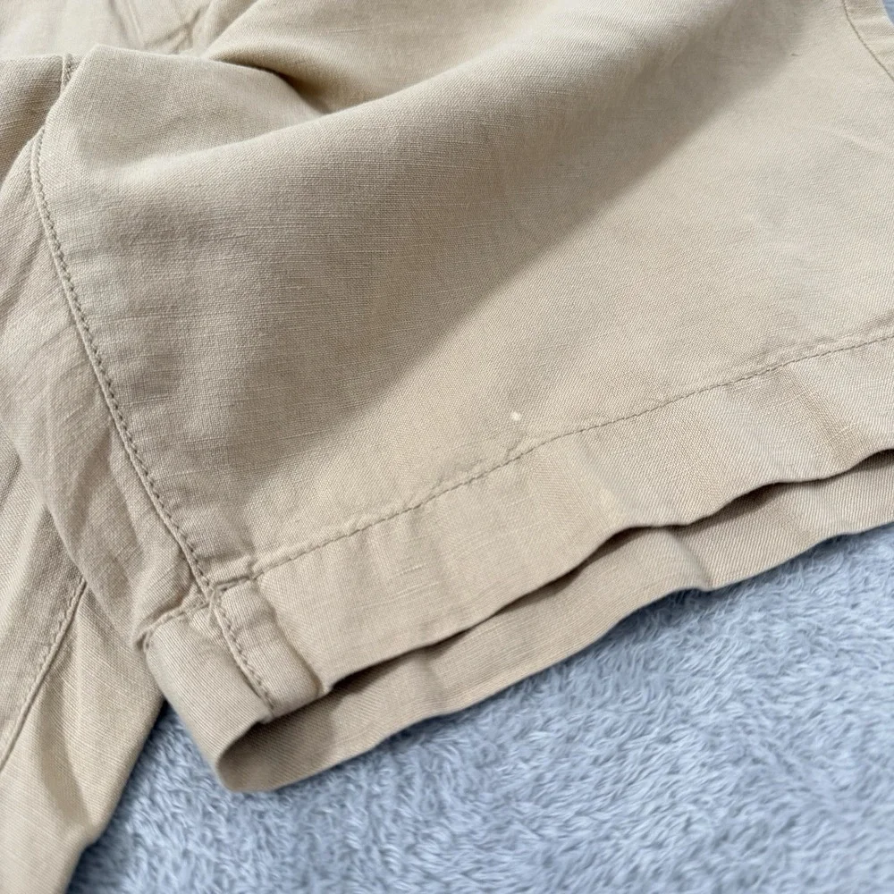 Faherty Shorts Mens 33 Beige Linen Blend Flat Front 9